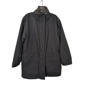 Lands End Parka Coat Womens S Black‎ Fleece Polartec Lined Winter Outdoor Warm